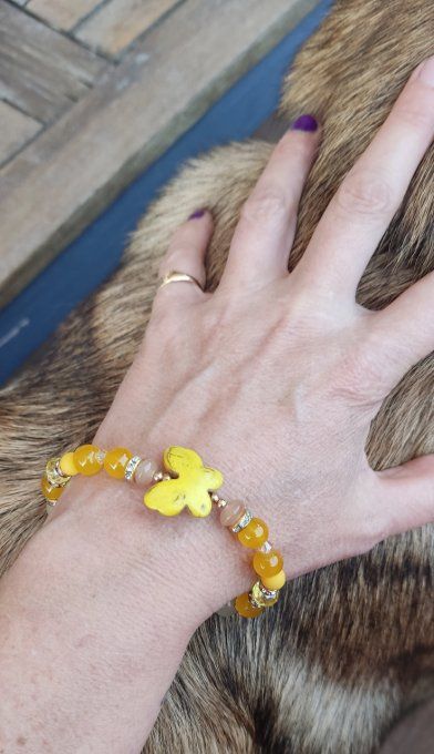 Bracelet Papillon Jaune