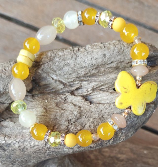 Bracelet Papillon Jaune