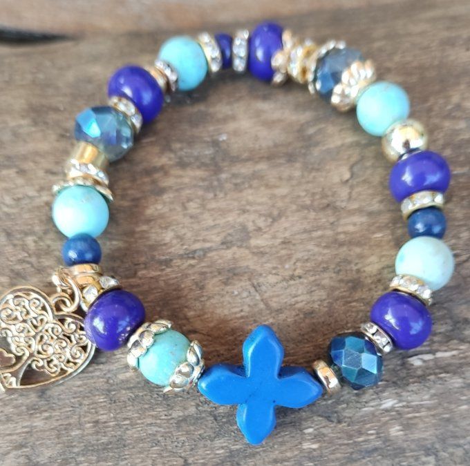 Bracelet Bleu Croix