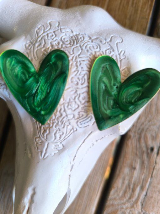 Boucles "Coeur" Vert